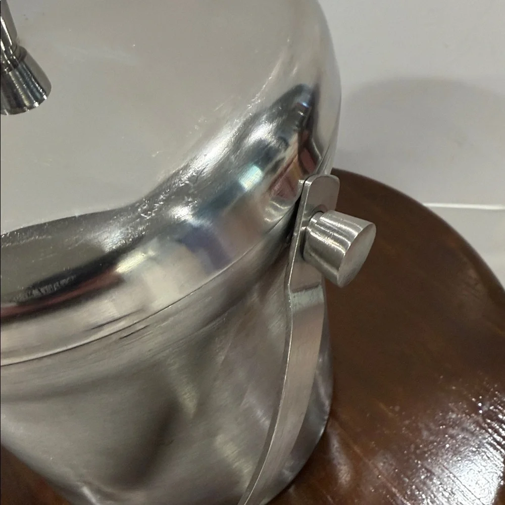 World’nox Stainless Steel 7” Insulated Ice Bucket with Handle. Made in India.